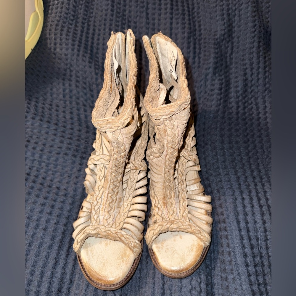 FREEBIRD by Steven Bela Braided Sandal Booties